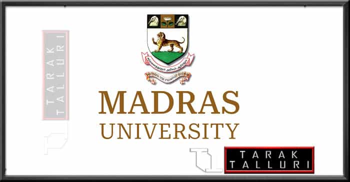 The University of Madras chennai university madras university