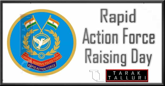Rapid Action Force Raising Day RAF Raising Day